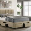 Wheatland 4-drawer Upholstered Full Storage Bed Light Brown