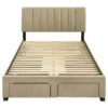 Wheatland 4-drawer Upholstered Full Storage Bed Light Brown