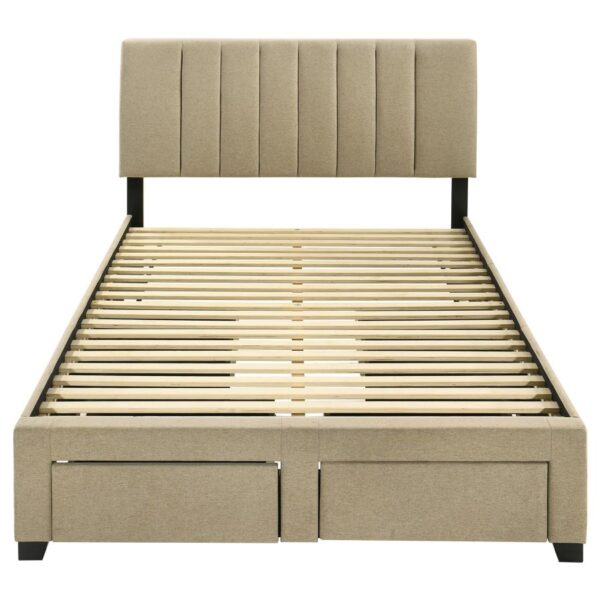 Wheatland 4-drawer Upholstered Full Storage Bed Light Brown