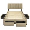 Wheatland 4-drawer Upholstered Full Storage Bed Light Brown
