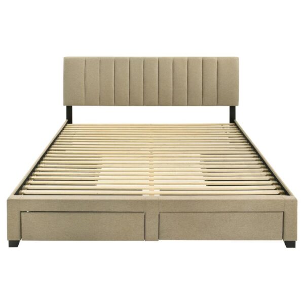 Wheatland 4-drawer Upholstered Eastern King Storage Bed Brown