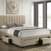 Wheatland 4-drawer Upholstered Queen Storage Bed Light Brown