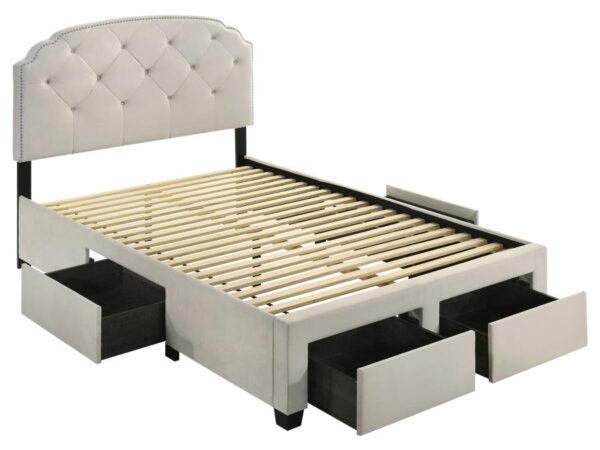 Marianna 4-drawer Upholstered Full Storage Bed Cream
