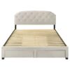 Marianna 4-drawer Upholstered Eastern King Storage Bed Cream