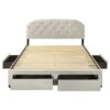 Marianna 4-drawer Upholstered Eastern King Storage Bed Cream