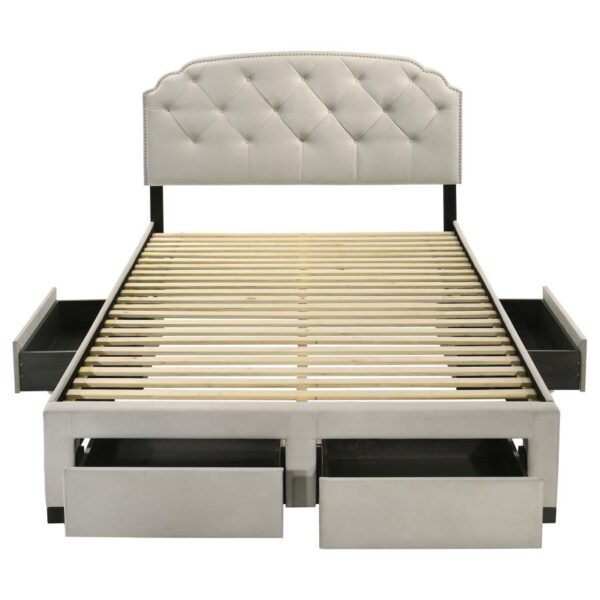 Marianna 4-drawer Upholstered Queen Storage Bed Cream
