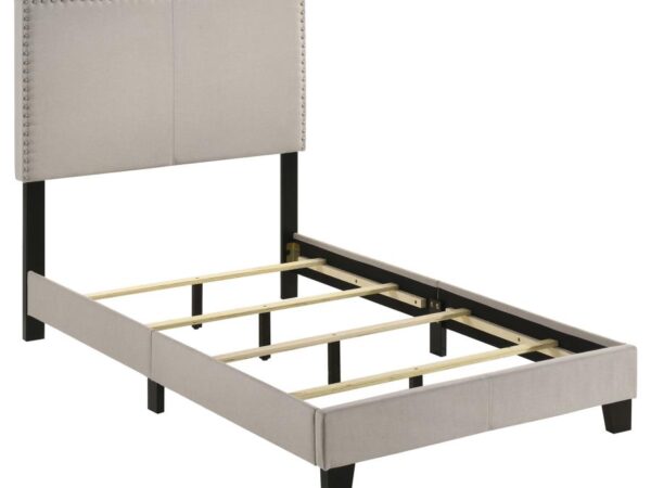 Boyd Upholstered Twin Panel Bed Ivory