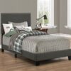 Boyd Upholstered Twin Panel Bed Charcoal