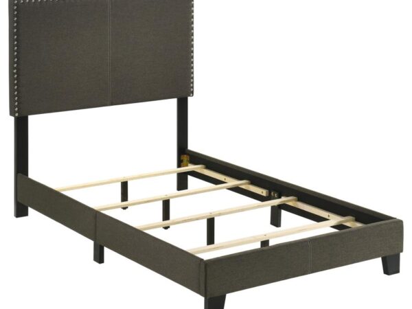 Boyd Upholstered Twin Panel Bed Charcoal