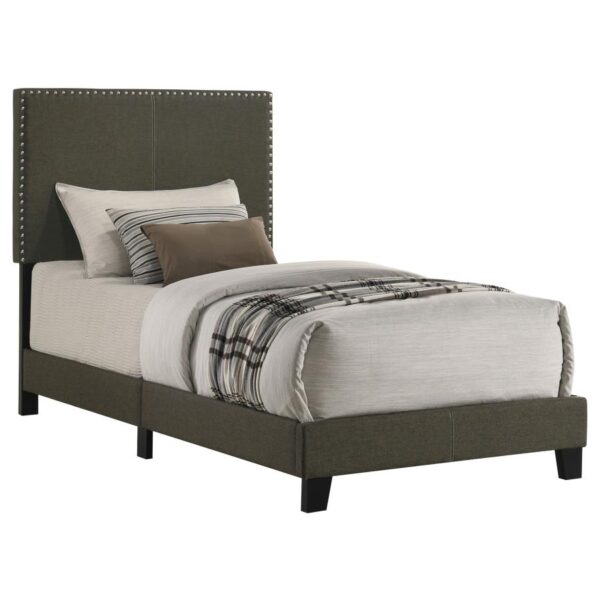 Boyd Upholstered Twin Panel Bed Charcoal