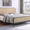 Lanewood Open Cane Webbing Metal Eastern King Bed Black