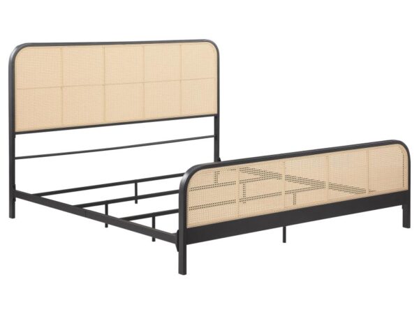 Lanewood Open Cane Webbing Metal Eastern King Bed Black