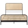 Lanewood Open Cane Webbing Metal Queen Bed Black