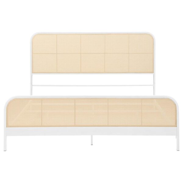 Lanewood Open Cane Webbing Metal Eastern King Bed White