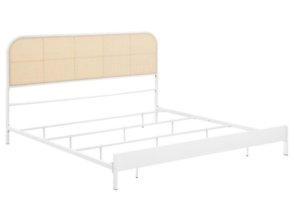 Amherst Radio Weave Rattan Metal Eastern King Bed White