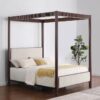 Zimmerlee 89-inch Metal Queen Canopy Bed Rust Brown