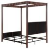 Zimmerlee 89-inch Metal Queen Canopy Bed Rust Brown
