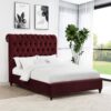 Devon 57-inch Upholstered Full Panel Bed Wine Red