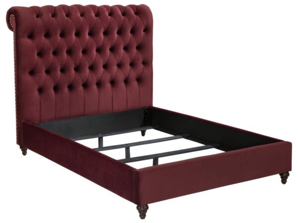Devon 57-inch Upholstered Full Panel Bed Wine Red