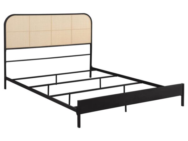 Amherst Radio Weave Rattan Metal Queen Bed Black