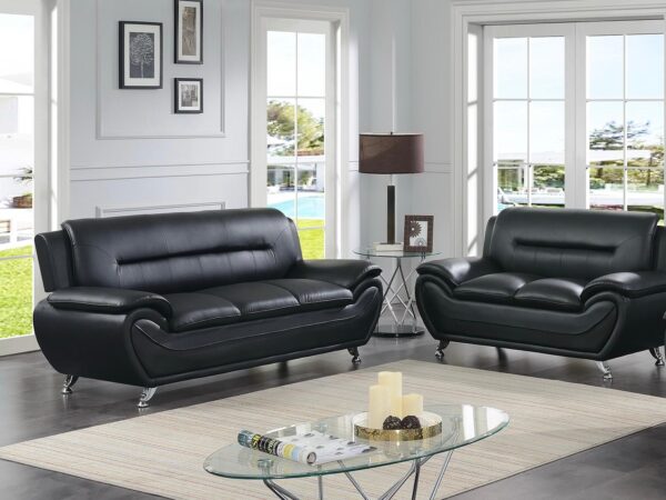 New York Black Sofa & Loveseat
