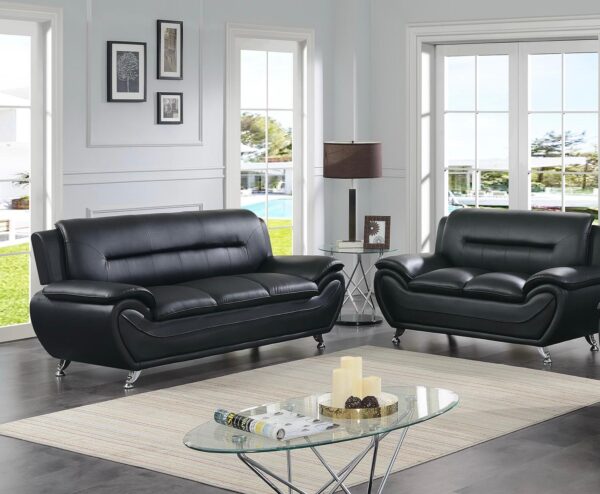 New York Black Sofa & Loveseat