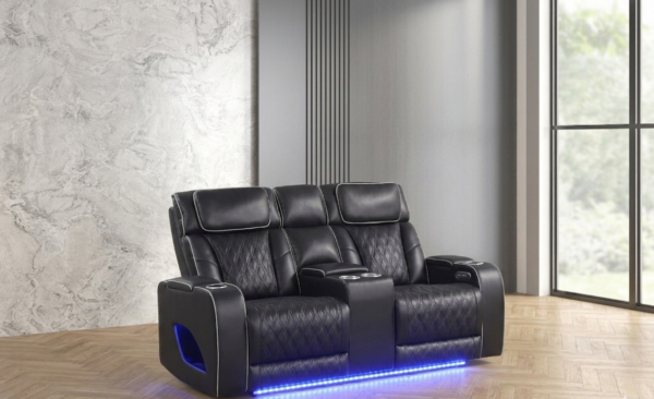 Aurora Black Loveseat
