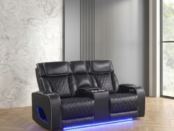 Aurora Black Loveseat