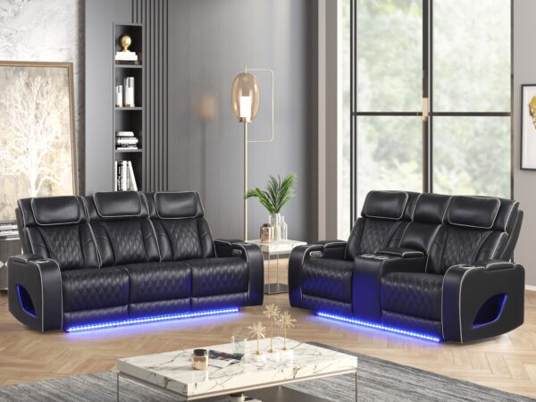 Aurora Black Sofa & Loveseat