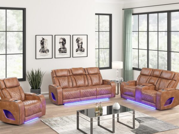 Aurora Brown Sofa & Loveseat & Chair