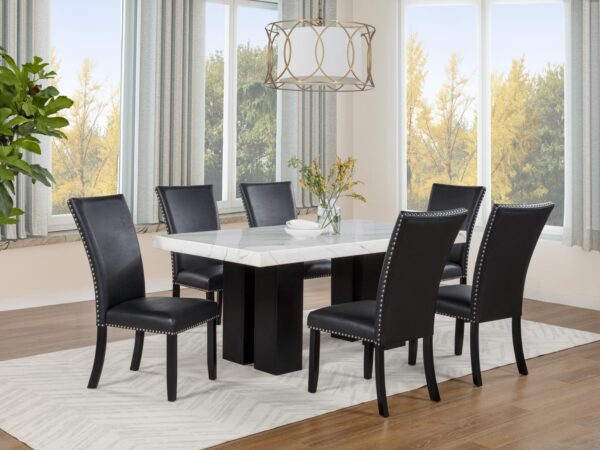 7PC ( Table & 6 Black Chairs)
