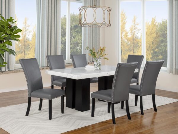 Rectangle Faux Marble Dining Table