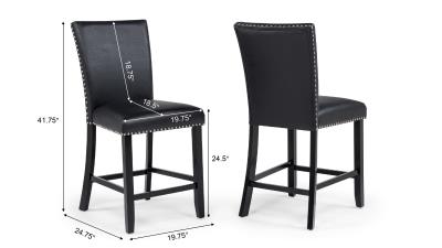5PC (Table & 4 Black PU Chairs)