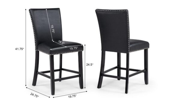 5PC (Table & 4 Black PU Chairs)