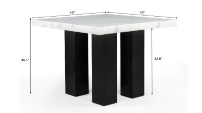 5PC (Table & 4 Grey PU Chairs)