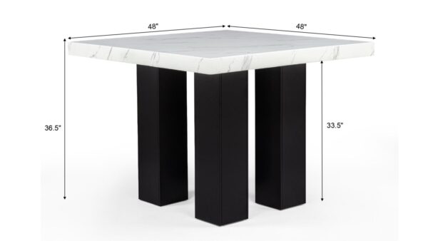 5PC (Table & 4 Grey PU Chairs)
