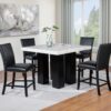 5PC (Table & 4 Black PU Chairs)