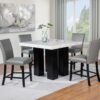 5PC (Table & 4 Grey PU Chairs)