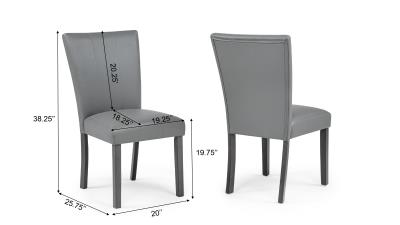5PC (Table & 4 Grey PU Chairs)