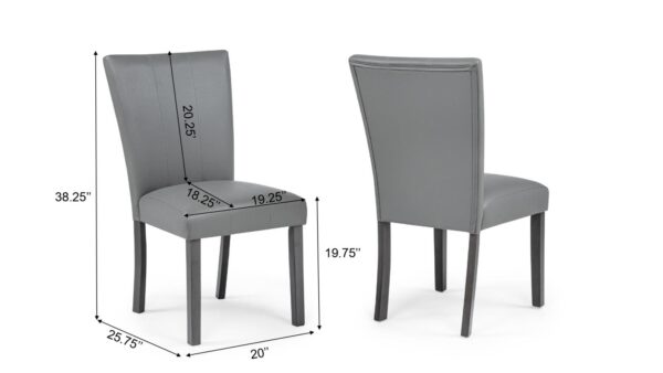 5PC (Table & 4 Grey PU Chairs)