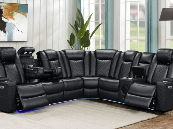 Daytona Black 3-pc Sectional