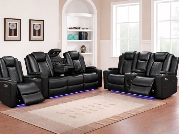 Dearborn Black Sofa & Loveseat & Chair