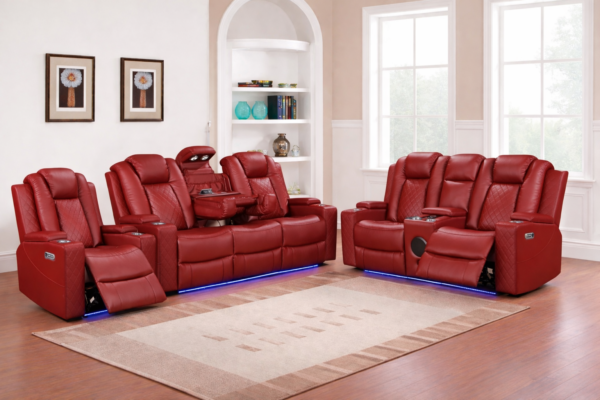 Dearborn Red Sofa & Loveseat & Chair