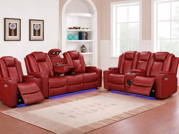 Dearborn Red Sofa & Loveseat & Chair