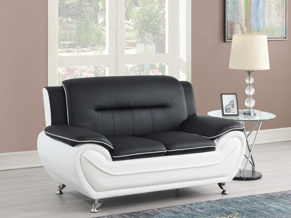 New York Black & White Loveseat