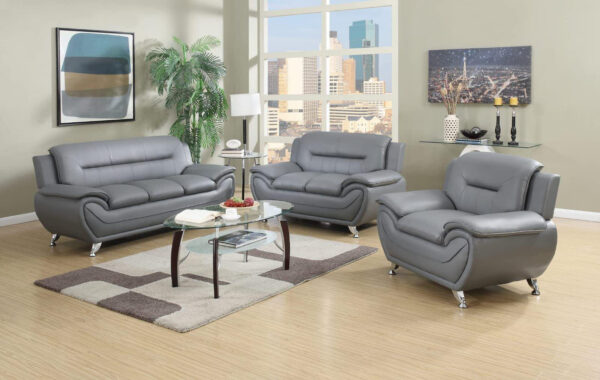 New York Gray Sofa & Loveseat & Chair