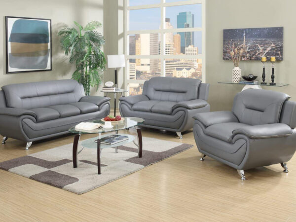 New York Gray Sofa & Loveseat & Chair