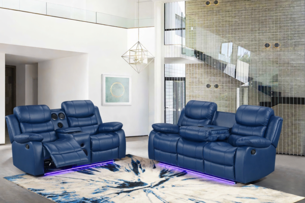 Orlando Blue Sofa & Loveseat & Chair