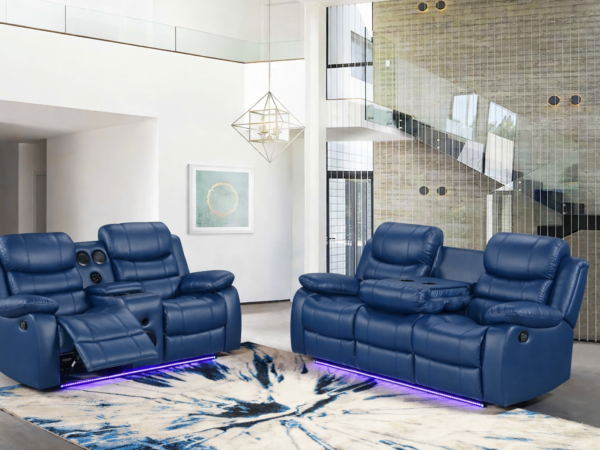 Orlando Blue Sofa & Loveseat & Chair