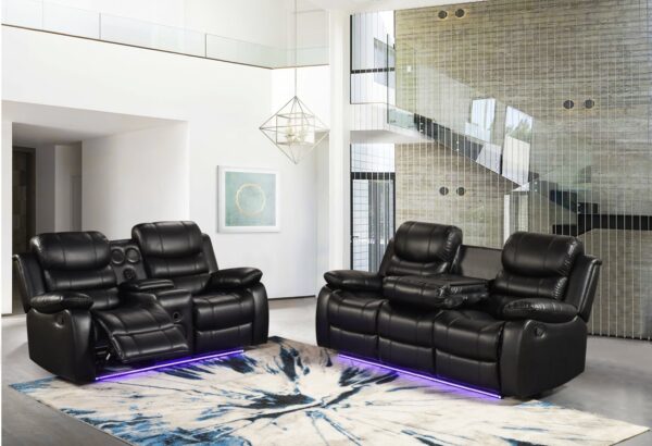Orlando Black Sofa & Loveseat & Chair